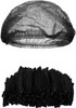 Pack of 100 Black Mob Caps 21' Hair Caps with Elastic Stretch Band Disposable Polypropylene Hair Co