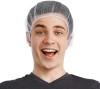 Black Nylon Hair Nets 28". Pack of 1000 Disposable Hairnet Caps with Elastic Edge Mesh. Stretchable