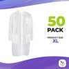 Disposable Lab Coats X-Large. Pack of 50 White Adult Coats Environstar-SPP gowns. Non-Sterile Cloth