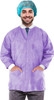 Disposable Lab Jackets; 31" Long. Pack of 100 Purple Hip Length Work Gowns Large. SMS 50 gsm Shirts