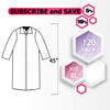 Disposable Lab Coat 43" x 55" Adult SMS Lab Coat 40 gsm X-Large White Lab Coat with Long Sleeves El