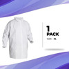 Disposable Lab Coat 43" x 55" Adult SMS Lab Coat 40 gsm X-Large White Lab Coat with Long Sleeves El