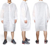 White Disposable Lab Coats for Adults X-Large 42' Long; PPE Breathable Disposable Smocks Pack of 30