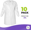 Static Dissipative Lab Coats. Pack of 10 White XX-Large 60 gm/m2 Blend PE PP Lint Free Fabric Wear 