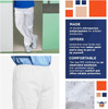 Waterproof Disposable Pants. Pack of 50 Poly White Trousers X-Large. Protective Workwear with Elast