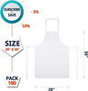 Waterproof Disposable Aprons in Bulk; 28" x 36". Pack of 100 Large Polypropylene 60 gsm with Microp