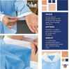 Disposable Lab Jackets in Bulk. Pack of 100 Blue Hip-Length Work Gowns 3X-Large. SPP 45 gsm Shirts 