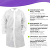 Disposable Lab Coats. Pack of 10 White Adult Frocks. XX-Large Polypropylene 50gm/m2 Garment. Non-St
