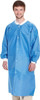 Disposable Lab Coats 44" Long. Pack of 100 Medical Blue Work Gowns Large. SMS 40 gsm PPE Clothing w