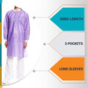 Disposable Lab Coats in Bulk. Pack of 50 Medical Blue Work Gowns XX-Large. SMS 50 gsm Protective Cl