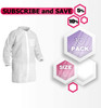 White Lab Coats. Pack of 10 Lab Coat Disposable Large. Medical Gowns Disposable. 50gm/m2 Polypropyl