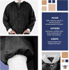Disposable Lab Jackets; 31" Long. Pack of 100 Black Hip-Length Work Gowns Large. SMS 50 gsm Shirts 