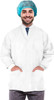 EZGOODZ Disposable Lab Jackets; 29" Long. Pack of 100 Coffee Hip-Length Work Gowns Small. SMS 50 gs