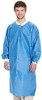 Disposable Lab Coats 43" Long. Pack of 100 Medical Blue Work Gowns Medium. SMS 40 gsm PPE Clothing 