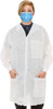 Disposable Lab Coats. Pack of 10 White Adult Frocks. Medium Polypropylene Garment. Non-Sterile SPP 