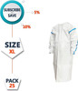 Disposable Isolation Gowns in Bulk. Pack of 25 White SMS 35 gsm Frocks. X-Small Body Protective Lab