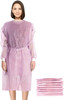 Disposable Isolation Gown X-Large; Pack of 50 Pink Disposable Gowns with Sleeves; Knitted Cuffs; Ba
