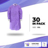 Disposable Lab Coats. Pack of 10 Purple SMS Lab Coats XX-Large Hook and Loop Front. 45 GSM Unisex L