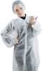 White Disposable Lab Coats Medium Size Pack of 50; Surgical Lab Coats 40 GSM Poly; Protective Poly 