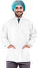 Disposable Lab Jackets; 32" Long. Pack of 100 Sky Blue Hip-Length Work Gowns X-Large. SMS 50 gsm Sh