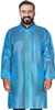 Disposable Lab Coats. Pack of 40 Blue Waterproof PE + PP 40 gsm Work Gowns X-Large; 41" Long. Prote