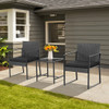 3 Pieces Modern Heavy Duty Patio Furniture Set with Coffee Table-Black