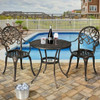 3 Pieces Outdoor Set Patio Bistro with Attached Removable Ice Bucket