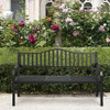Patio Garden Bench Steel Frame with Adjustable Center Table