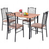 5 Pieces Dining Set Wooden Table and 4 Cushioned Chairs