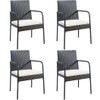 4 Pieces Patio Wicker Rattan Dining Set with Comfy Cushions