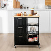 Rolling Kitchen Island Utility Storage Cart with 3 Large Drawers-Black