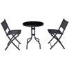 3 Pieces Folding Bistro Table Chairs Set for Indoor and Outdoor