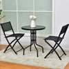 3 Pieces Folding Bistro Table Chairs Set for Indoor and Outdoor