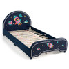 Kids Twin Size Upholstered Platform Bed with Rocket Pattern