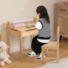 Toddler Multifunctional Activity Table and Chair Set with Paper Roll Holder-Natural