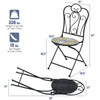 2-Pieces Mosaic Folding Bistro Chairs with Ceramic Tiles Seat