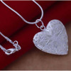 Silver Plated Heart Pendant Necklace (925 Sterling Silver - Star)