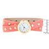 Pink Round Studded Wrap Watch