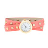 Pink Round Studded Wrap Watch