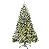 7.5 Feet Pre-Lit Premium Snow Flocked Hinged Artificial Christmas Tree with 550 Lights