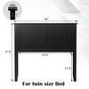 Solid Wood Flat Panel Headboard for Twin-size Bed-Black