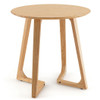 24 Inch Round End Table with Adjustable Foot Pads Natural