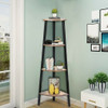 4-Tier Industrial Metal Frame Corner Bookcase