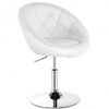 1 Piece Modern Adjustable Swivel Round PU Leather Chair-Black