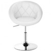 1 Piece Modern Adjustable Swivel Round PU Leather Chair-Black