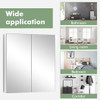 Double Door Bathroom Wall Cabinet with Mirror and Adjustable Shelf