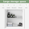 2-Tier Wall-Mounted Storage Cabinet with Double Mirror Doors