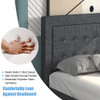 Twin Size Upholstered Bed Frame with Button Tufted Headboard