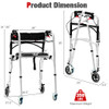Height Adjustable Aluminum Walker with Rolling Wheels and Brakes
