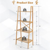 58 Inch 4-Tier Bamboo Ladder Bookshelf-Natural